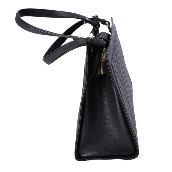 CHANEL Large Label Click Shopper Tote Black Stitched Grained Calfskin - Picture 2 of 9